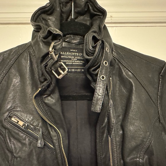 AllSaints Women's Belvedere Leather Biker Jacket - Picture 3 of 5